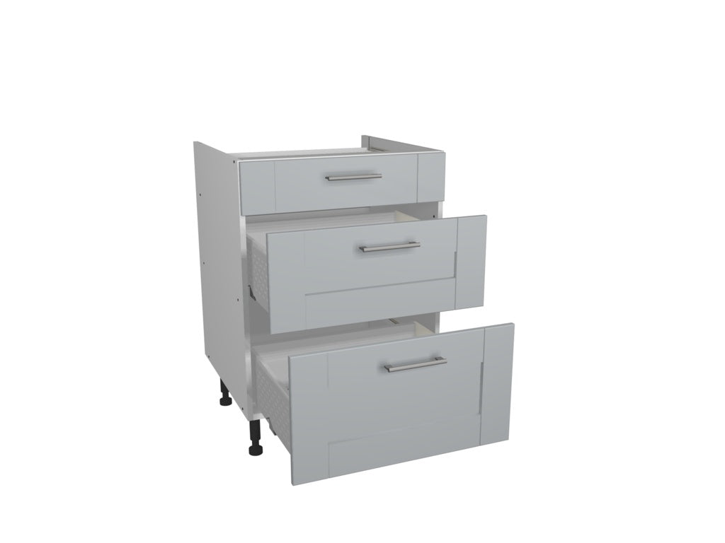 Gower Rapide+ Verona Grey 3 Drawer Unit - 600mm