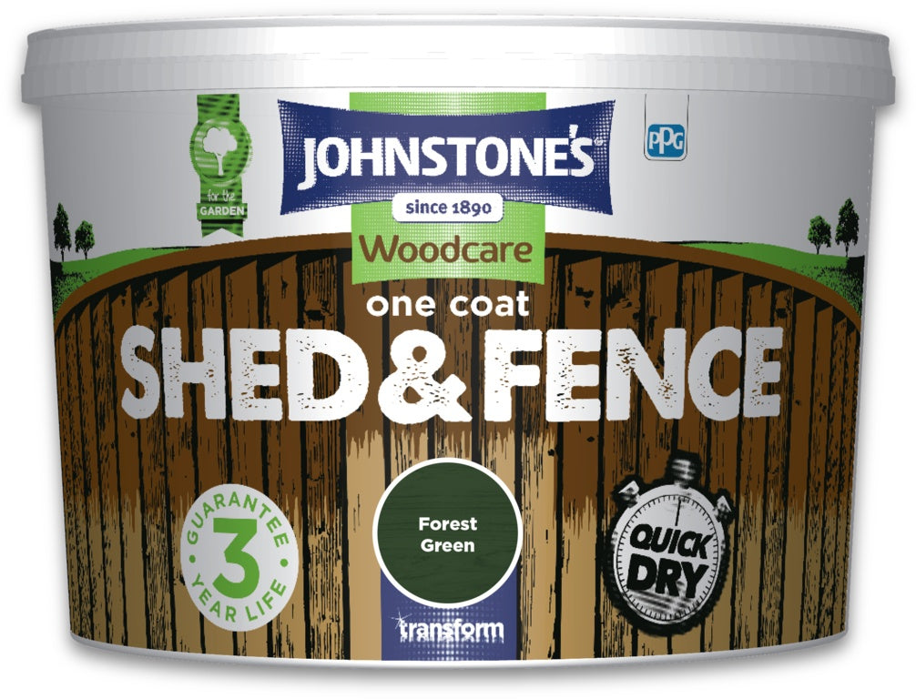 Johnstone's One Coat Shed And Fence 9L - Forest Green