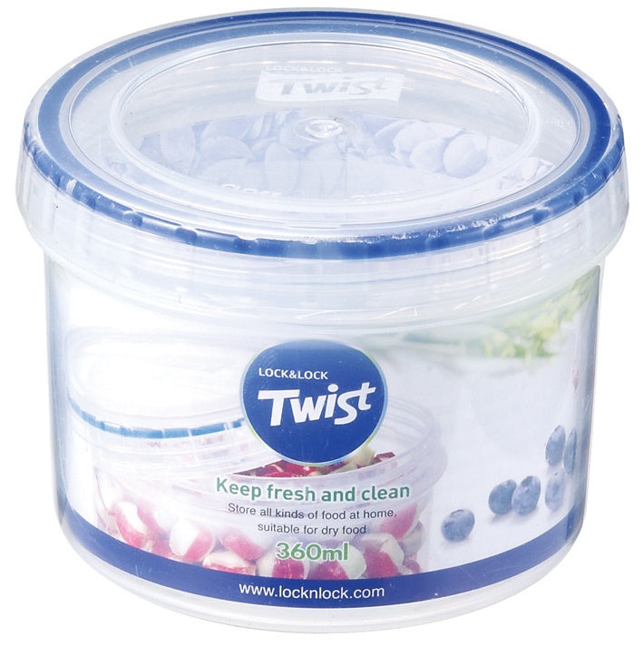 Locknlock Round Food Storage Container with Twist Lid - 360ml (98 x 74mm)