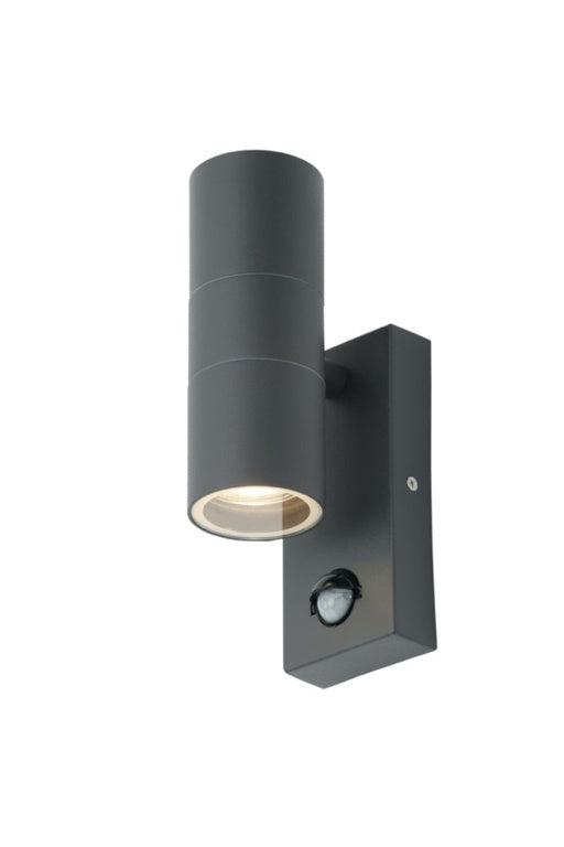 Zinc Leto 2 Light With PIR - Anthracite