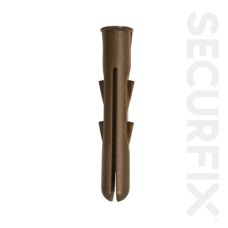 Securfix Heavy Duty Wall Plugs Brown - 24 Pack