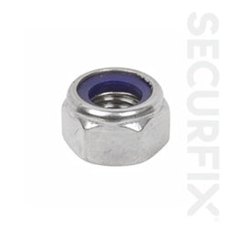 Securfix Nylon Locking Nut Zinc Plated M6 - 100 Pack