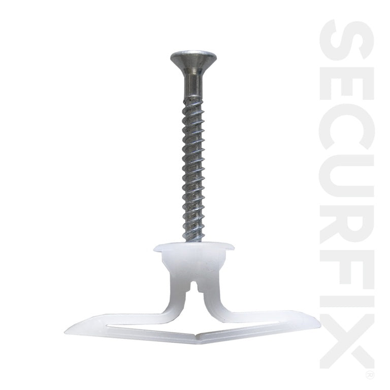 Securfix Medium Duty Plasterboard Plugs With Screws - 10 Pack
