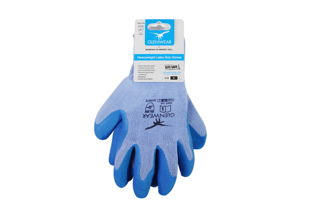 Glenwear Heavyweight Latex Grip Glove - 9 Large