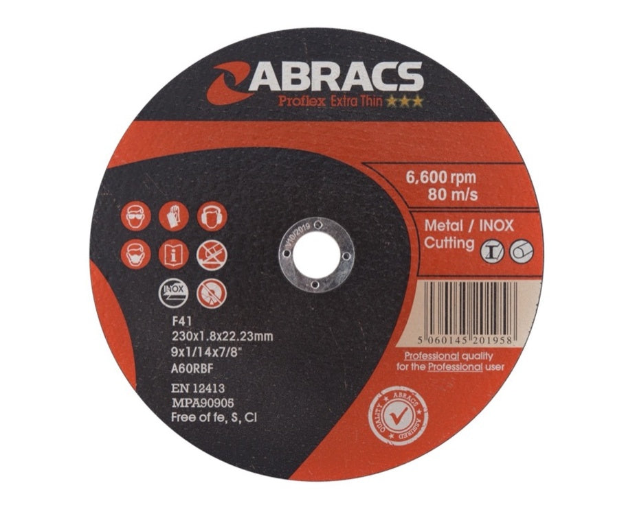 Abracs Proflex Extra Thin Cutting Disc - 230mm x 1.8mm x 22.23