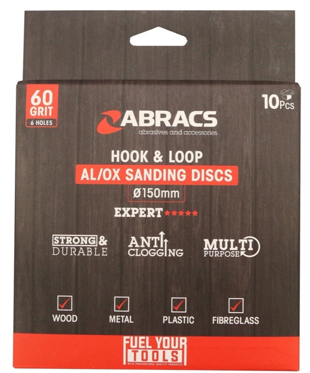 Abracs Hook & Loop Disc - Pack 10 150mm x 60g