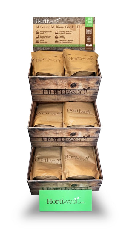 Hortiwool 5 Pad Wool Pouch Display Unit