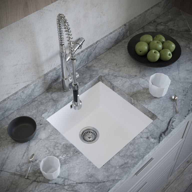 Ellsi Undermount 1 Bowl Sink & Waste - 440mm White