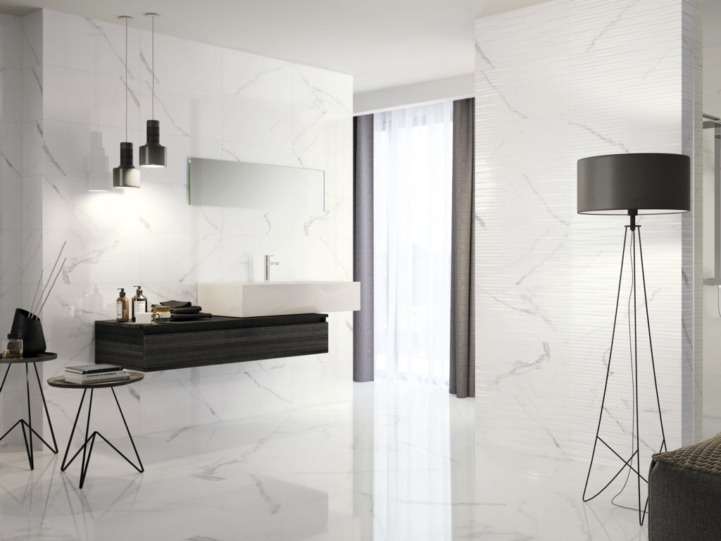 Johnson Tiles Glide White Carrara Multi Purpose Tile - 600 x 600mm x 1.08m2