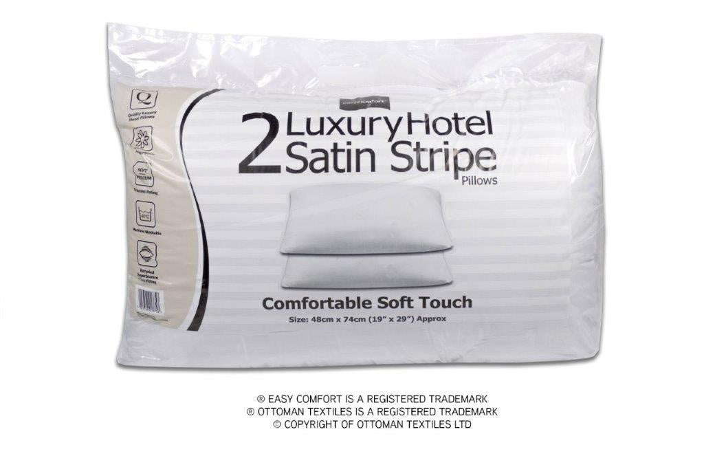 Ottoman Satin Stripe Pillows - Twin Pack