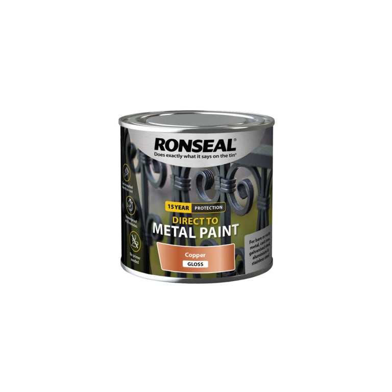 Ronseal Direct To Metal Paint 250ml - Copper Gloss