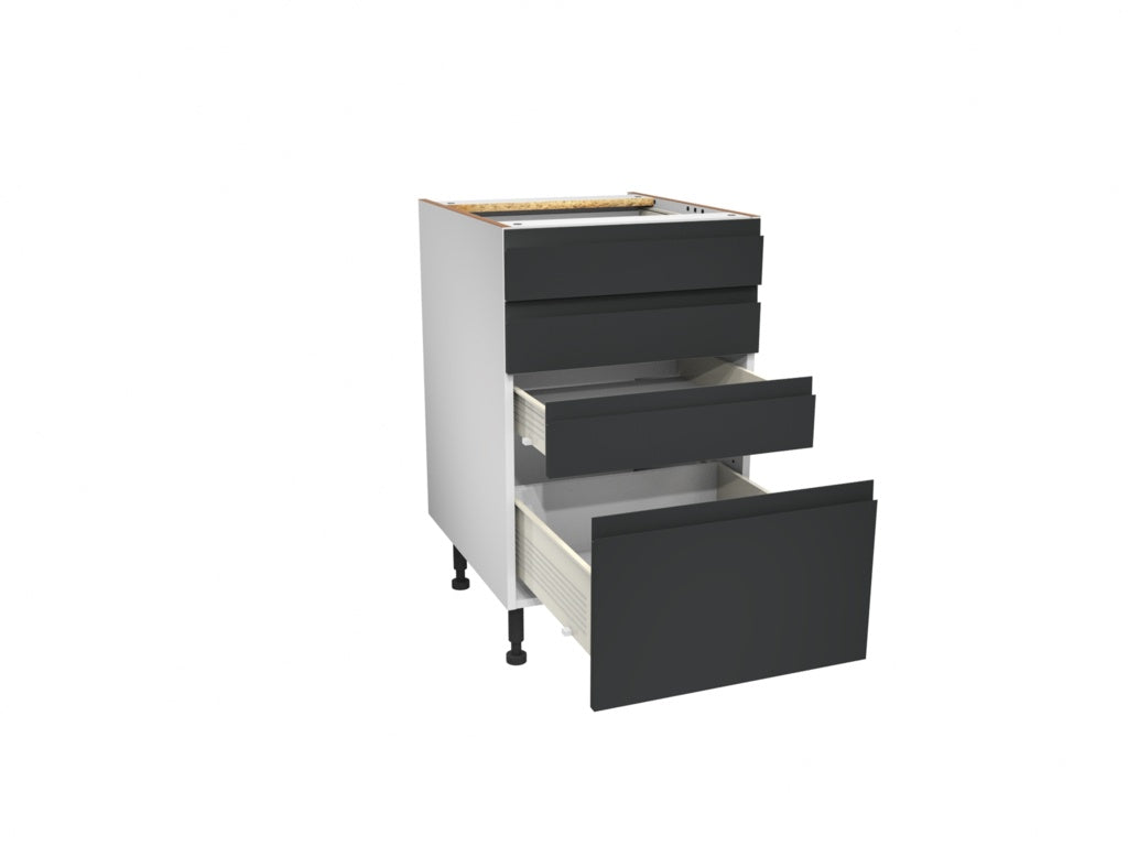 Gower Rapide+ Capri Dark Matt Grey 4 Drawer Base Unit - 500mm