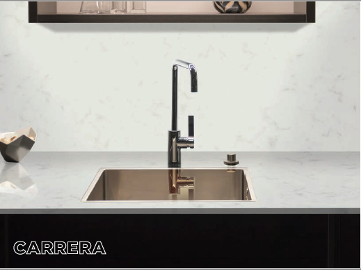 Quartz Worktop Carrara 3.2 x 1.6m x 20mm - 2 Slabs