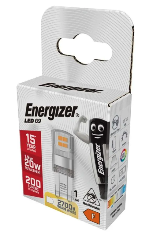 Energizer LED G9 200lm 2700k Warm White - 1.8w