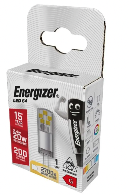 Energizer LED G4 215lm 2700k Warm White - 1.8w