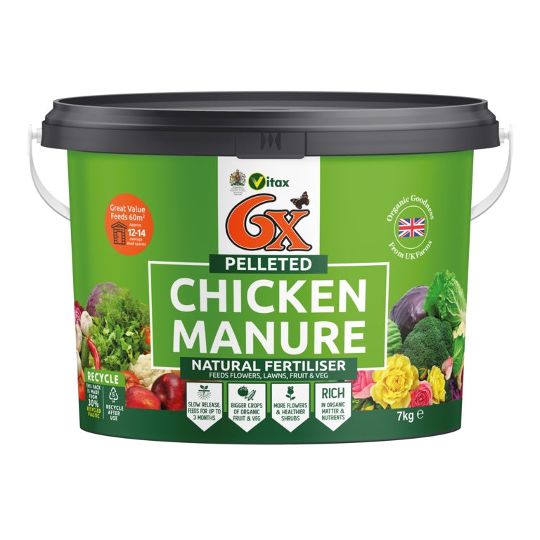 Vitax 6x Pelleted Chicken Manure - 7kg