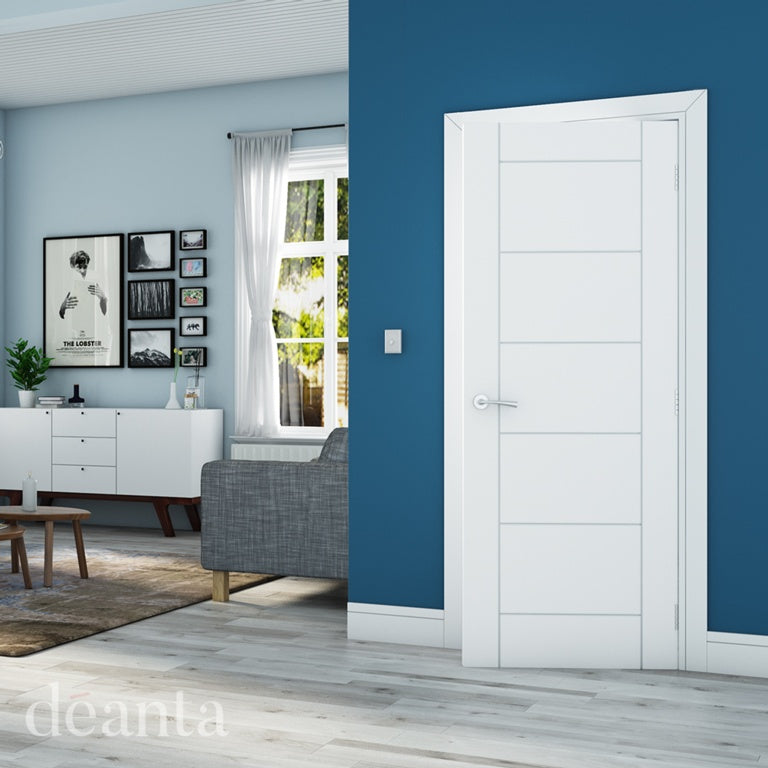Deanta Seville White Primed Door - 1981 x 838mm