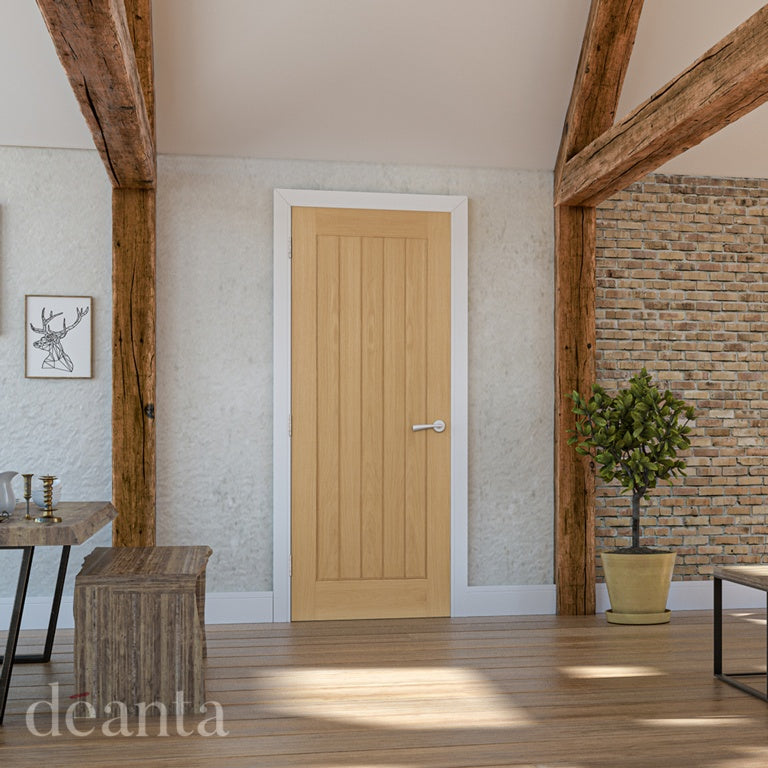 Deanta Ely Prefinished Oak Door - 1981 x 686mm