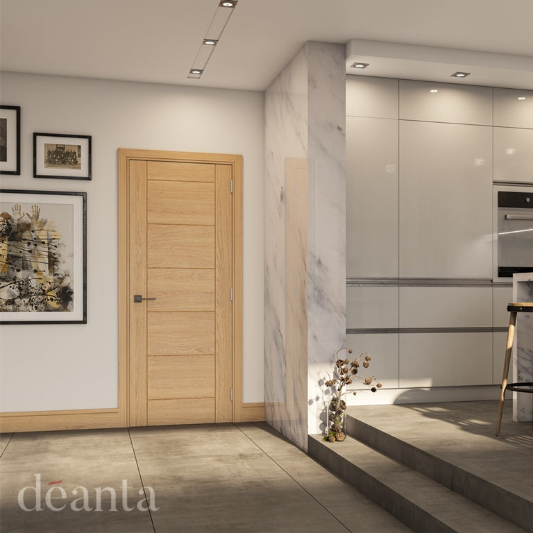 Deanta Seville Prefinished Oak Door - 1981 x 838mm