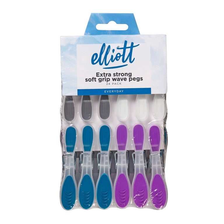 Elliott Soft Grip Wave Pegs - Pack 24