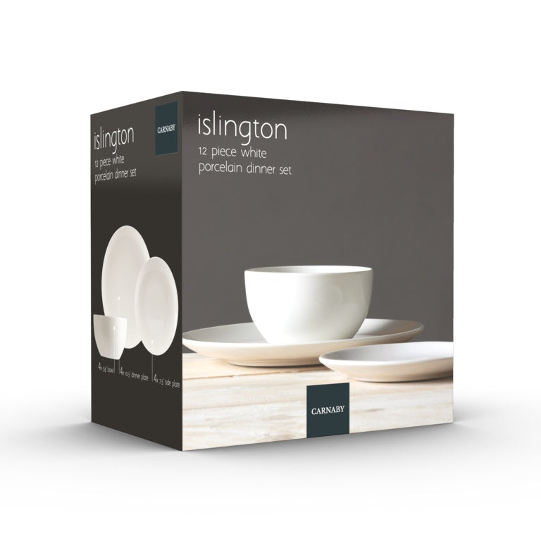 Eurosonic Islington Coupe White Dinner Set - 12 Piece