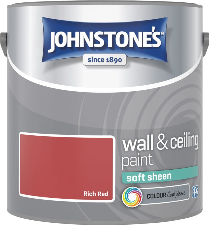 Johnstone's Wall & Ceiling Soft Sheen 2.5L - Rich Red