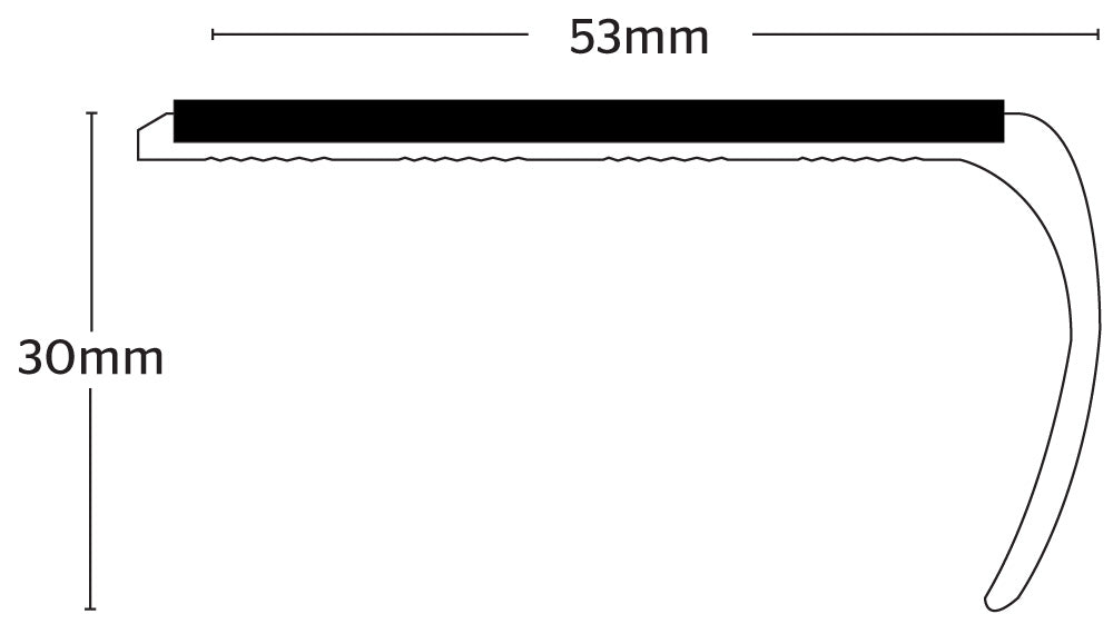Stikatak Slimline Bull Nose - Aluminium 2.4m