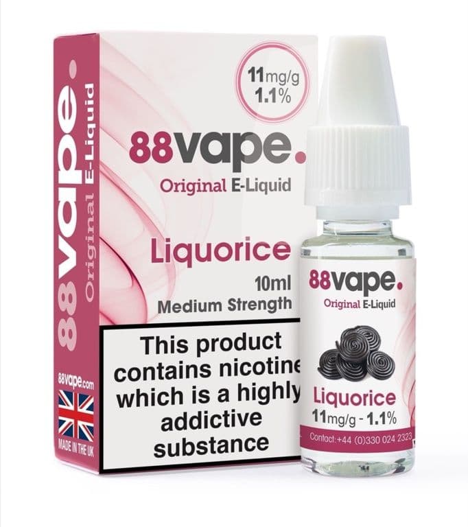 88 Vape E-Liquid 11mg - 10ml Liquorice