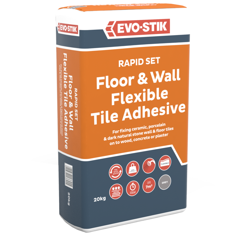Evo-Stik Floor & Wall Tile Adhesive Fast Set For Wood, Concrete & Plaster - 20kg