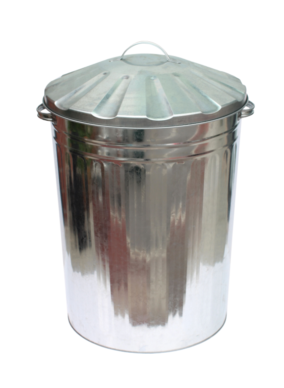 Groundsman Galvanised Bin with Steel Lid