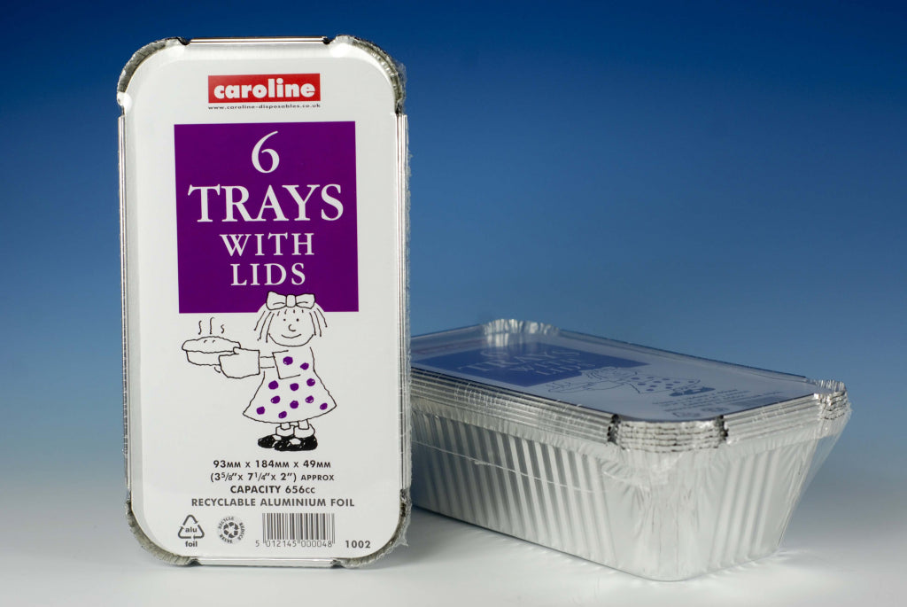 Caroline Foil Trays With Lids - 23oz, Pack 6