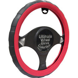 Streetwize Steering Wheel Glove - Black/Red - Sports Grip