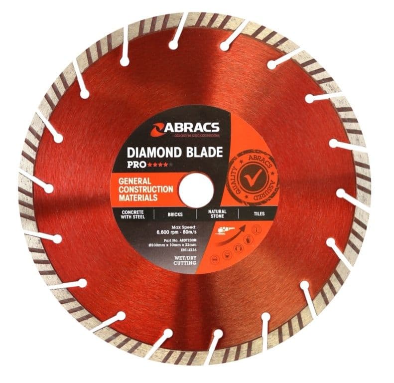 Abracs Gcm-Pro Diamond Blade 230x10x22 - 115mm x 10mm x 22.23mm PRO General Construction Materials Diamond Blade