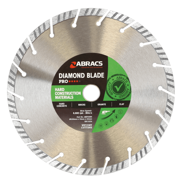 Abracs Hcm-Pro Diamond Blade 230x10x22 - 230mm x 10mm x 22.23mm PRO Hard Construction Materials Diamond Blade