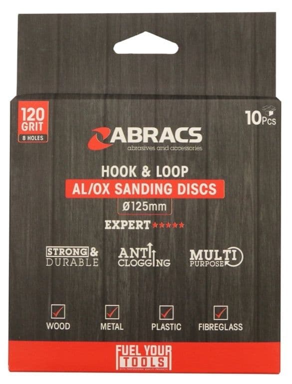 Abracs Hook & Loop Disc - Pack 10 125mm x 120 Grit
