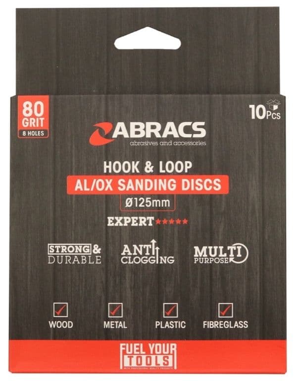 Abracs Hook & Loop Disc - Pack 10 125mm x 80g