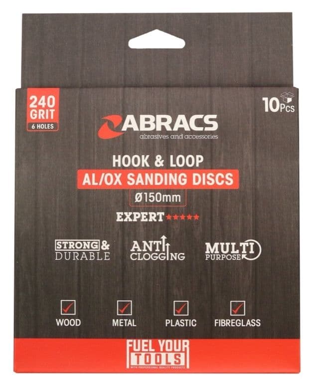 Abracs Hook & Loop Disc - Pack 10 150mm x 240g