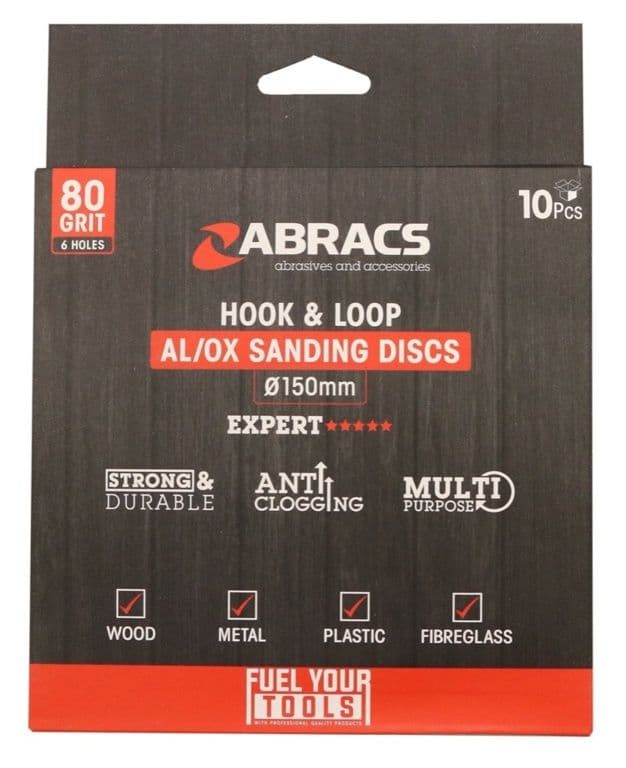 Abracs Hook & Loop Disc - Pack 10 150mm x 80g