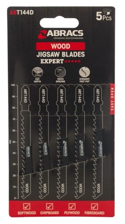 Abracs Jigsaw Blade For Wood Pack 5 - 100mm