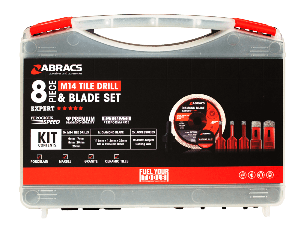 Abracs M14 Tile Drill & Blade Set - 8 Piece