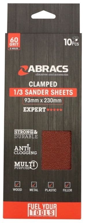 Abracs Orbital Clamped Sander Sheets - 93 x 230mm 40g