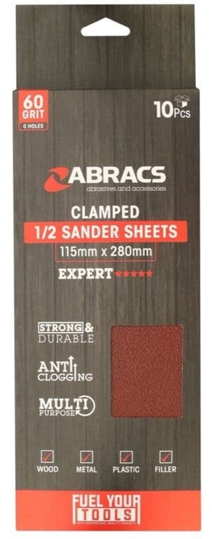 Abracs Orbital Clamped Sanding Sheet Coarse - 115mm x 280mm 60g