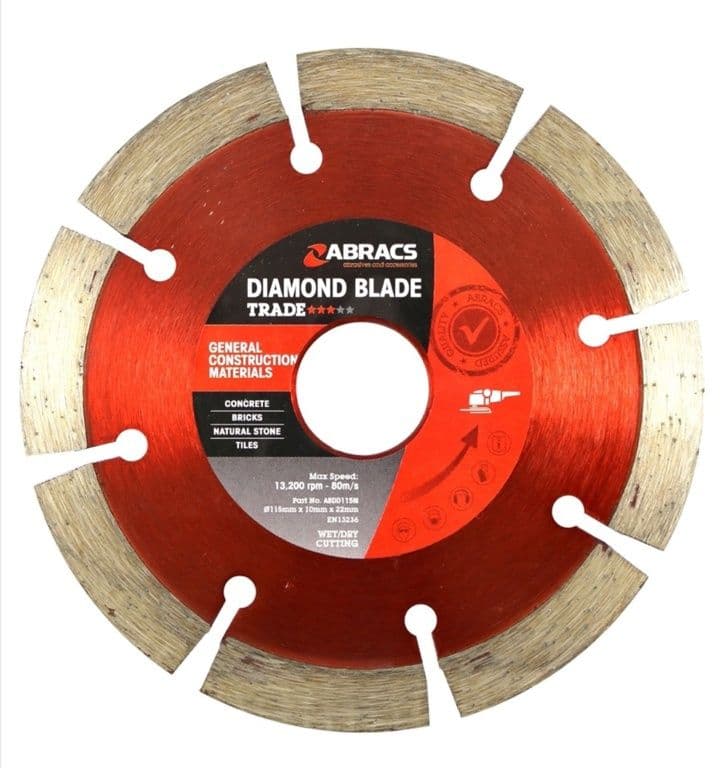 Abracs Trade Diamond Blade 115x10x22 - 115mm x 10mm x 22.23mm TRADE General Construction Materials Diamond Blade