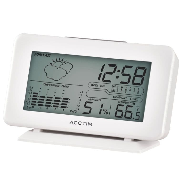 Acctim Vega Alarm Clock - White