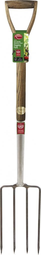 Ambassador Ash Handle Stainless Steel Digging Fork - Length: 105cm