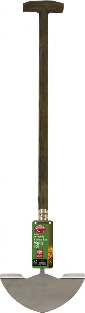 Ambassador Ash Handle Stainless Steel Edging Iron - Length: 87cm