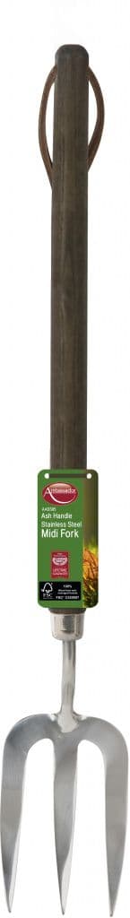 Ambassador Ash Handle Stainless Steel Midi Fork - Length: 46cm