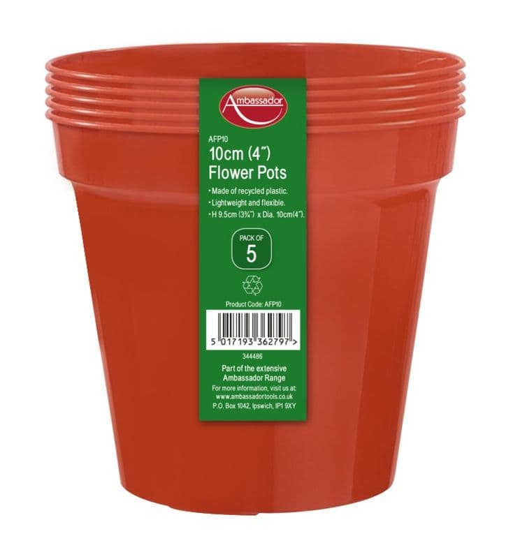 Ambassador Flower Pots - 4" - Pack 5