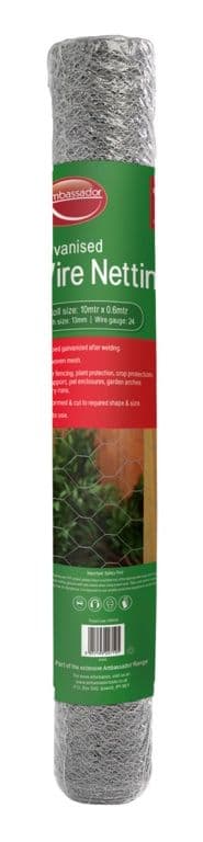 Ambassador Galvanised Wire Netting - 10m x 0.9m x 25mm