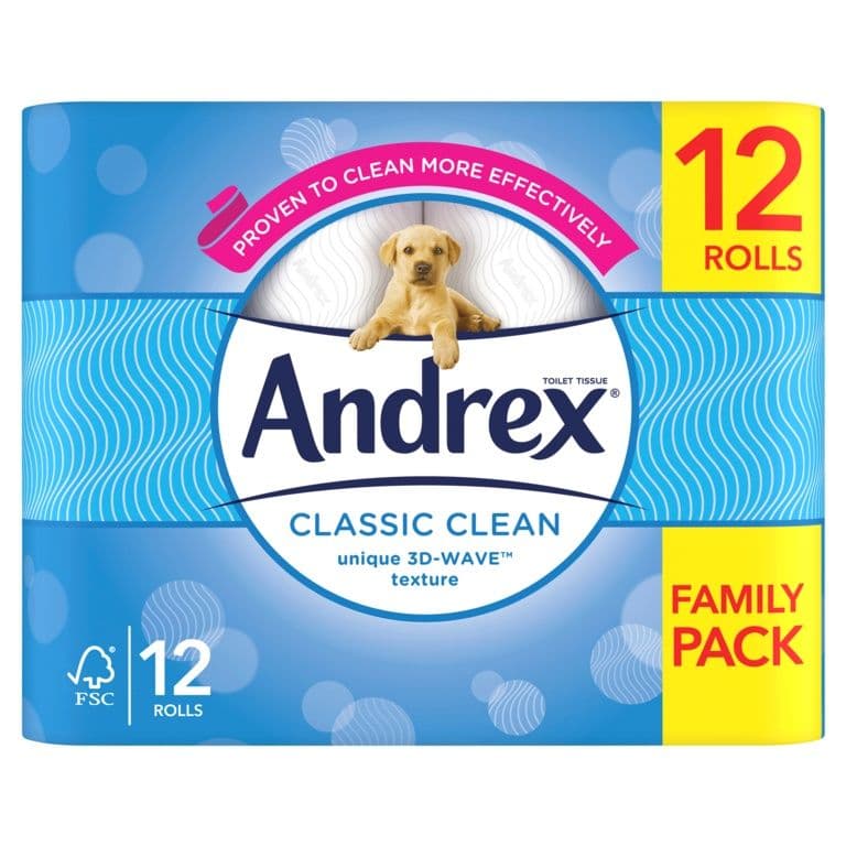 Andrex Andrex Classic Clean White Toilet Rolls - Pack 12 – Status Home Care